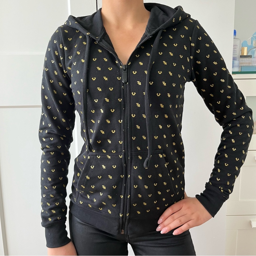 True Religion monogram zip up hoodie